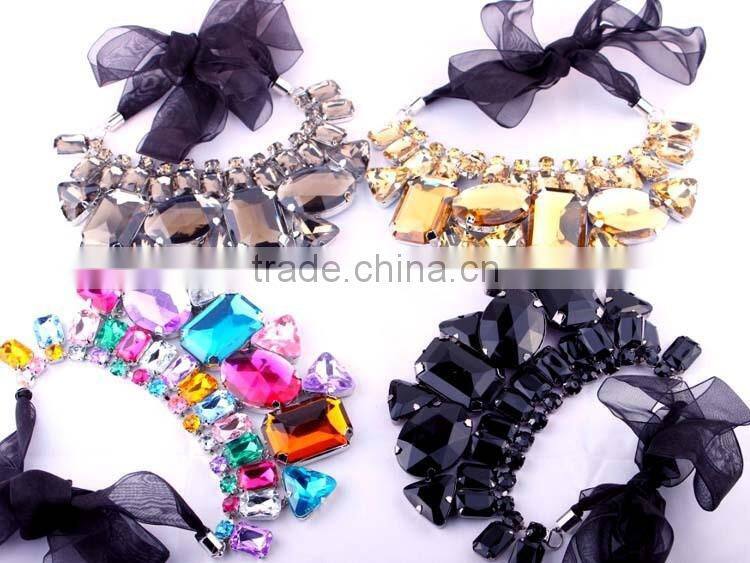 Hot Sale Multicolor Crystal Collar Choker Vintage Pendant Statement Necklace Women Fashion Necklaces for Women 2014