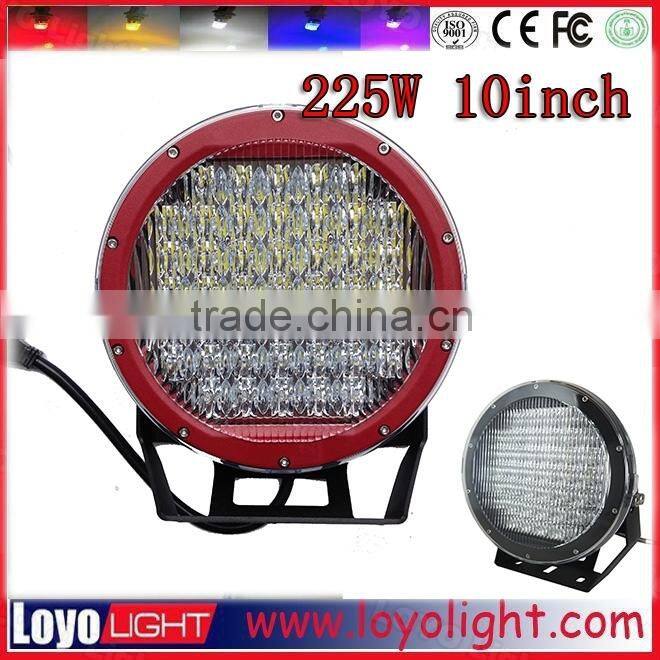 Hot sale high power Car Accessories 10inch Round offroad 225W Led Work Lights 4x4 225 watt working lamp
