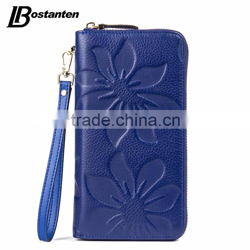 hand bag wallet women zipper genuine leather wallet with cell phone and coin pocket
