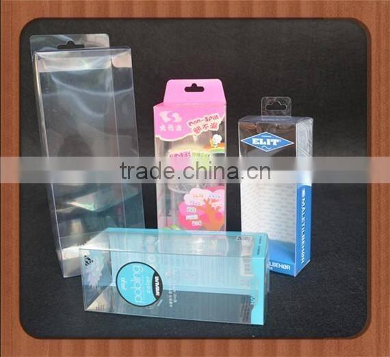 2015 custom clear plastic folding boxes with with hook hole,PVC/PET clear boxes