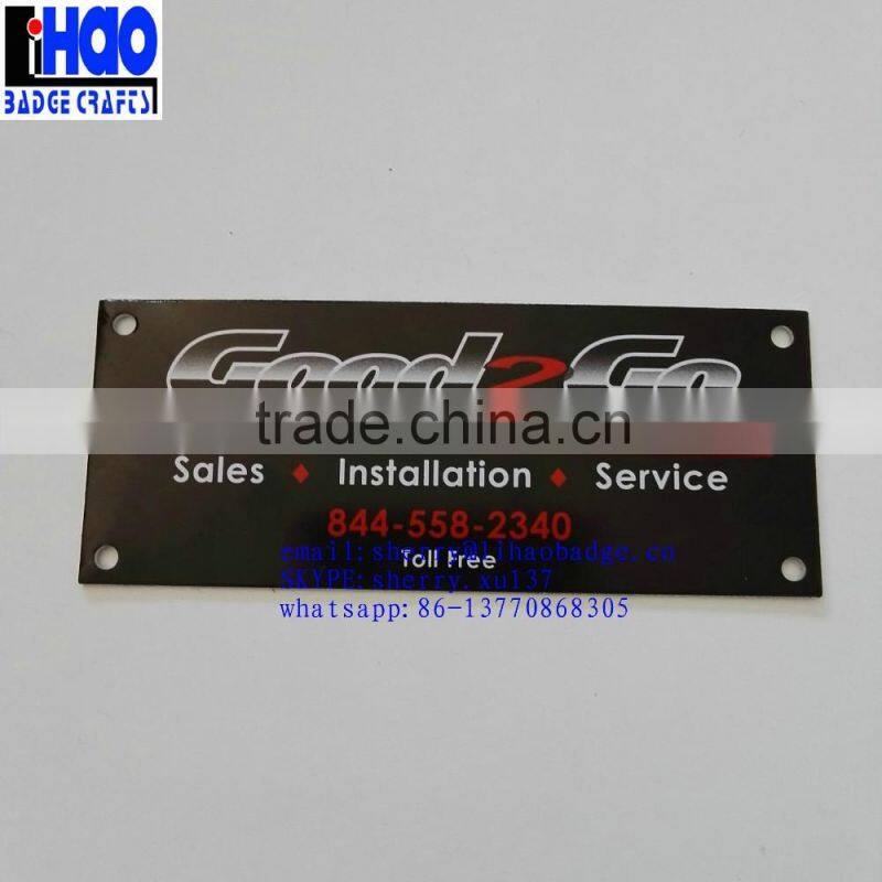 Logo gradient color printing aluminum metal logo label, metal nameplate for furniture