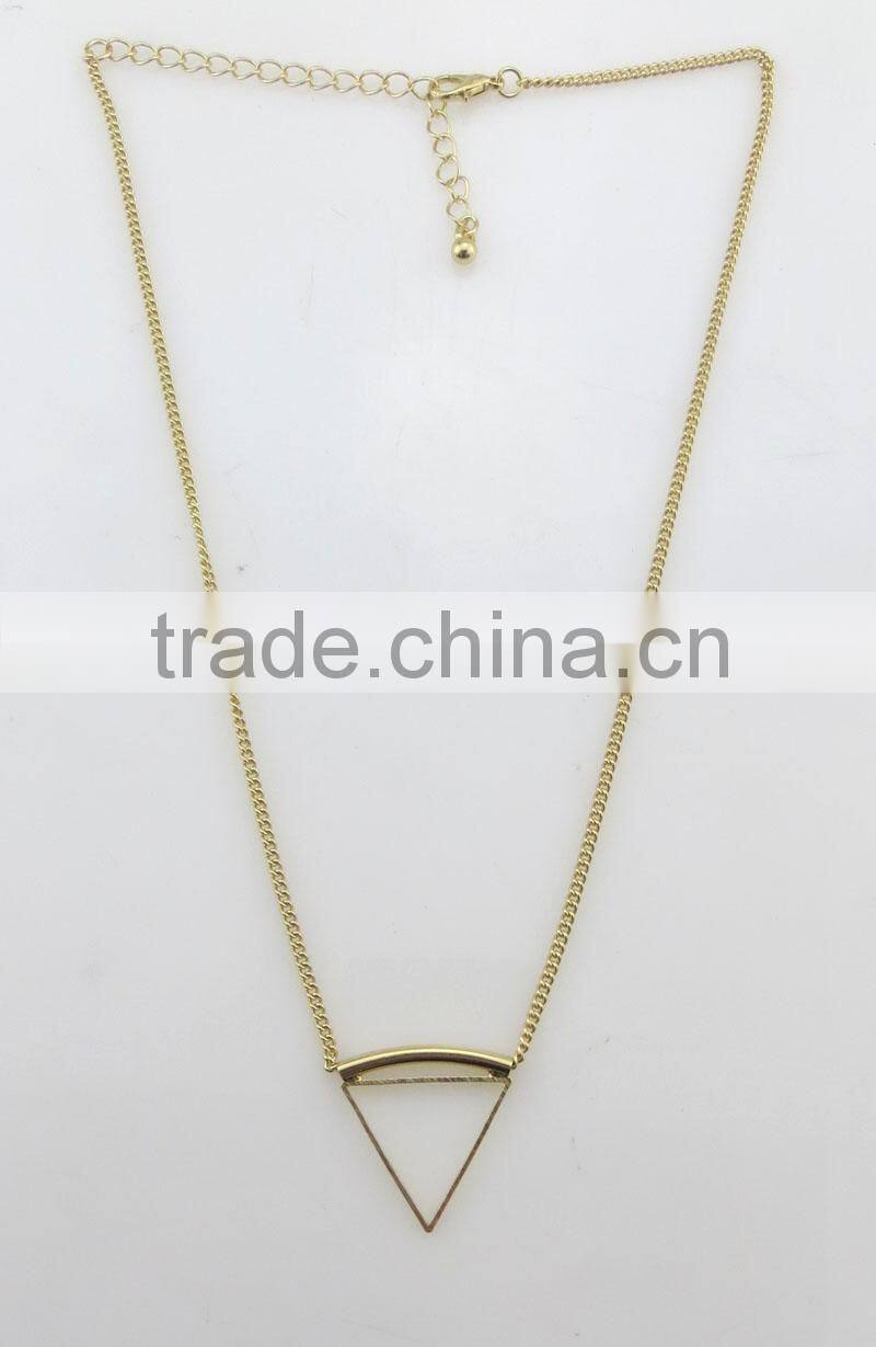 Winter style gold triangle necklace