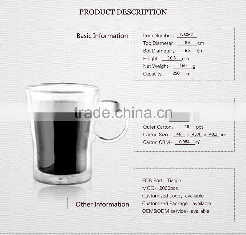 Alibaba china pyrex glass double wall coffee mugs ,handmade glassware mug