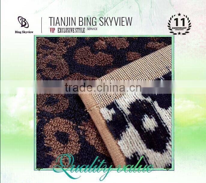 100% Cotton brown leopard bath towel