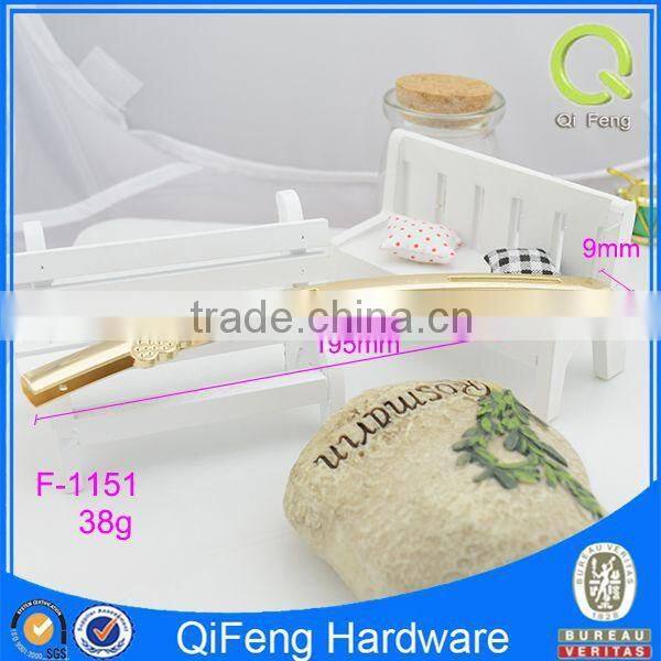 F-1151 Decoration light gold color metal bag handle