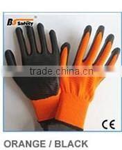 BSSAFETY 13G black nitrile hand gloves for construction work