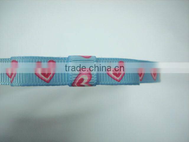 Stock item in Nov, 2012 beautiful hair band,heart shape printing ribbon