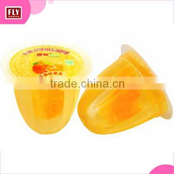 25g jelly fruit cup filled with orange slice