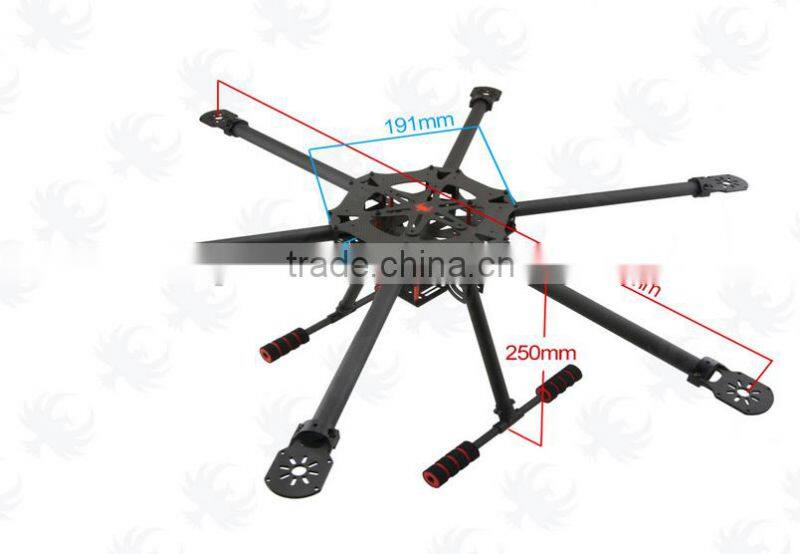 Hexa-rotor copter carbon fiber frame foldable, FPV hexacopter multicopter RC flight model aerial photography