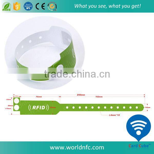 Cheap Colorful Disposable RFID Paper Wristband for Events