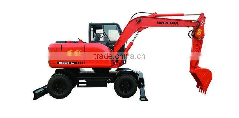 dls890-9a 8 ton 0.4cbm new wheel excavator china mini wheel excavator