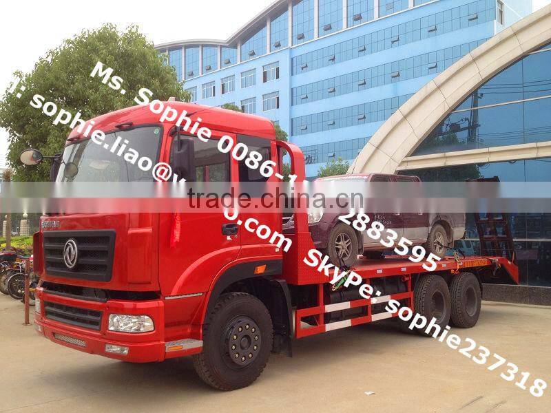 Dongfeng 10 wheels flatbed truck,bulldozer transportation truck,carry bulldozer truck