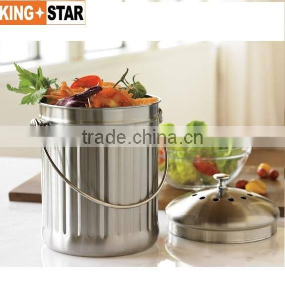 2 Gallons Stainless Steel Kitchen Compost Pail