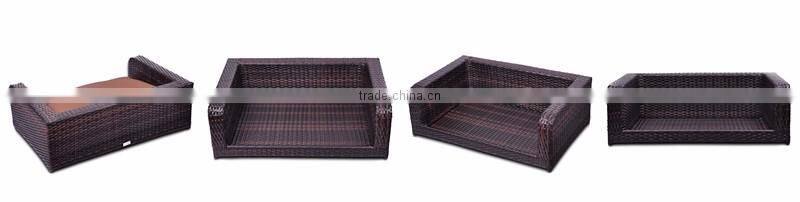 Sailing Outdoor Furniture Waterproof PE Wicker Outdoor Pet Bed - Coffee Bean Brown