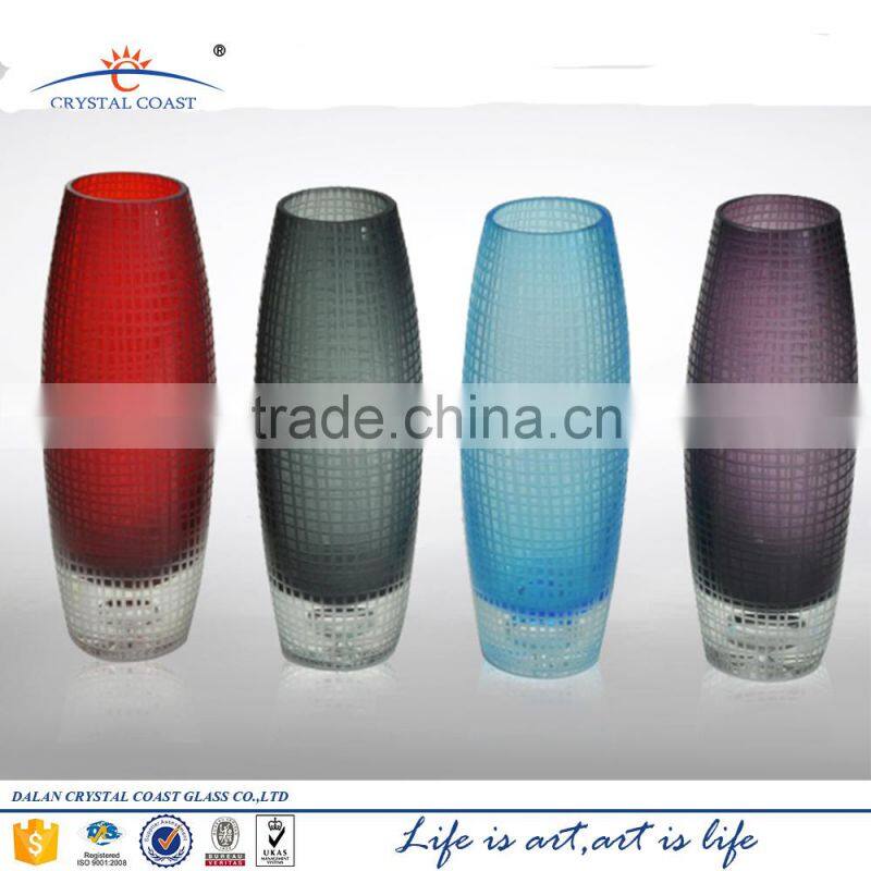 Mini colorful murano round glass vase for flower arrangement