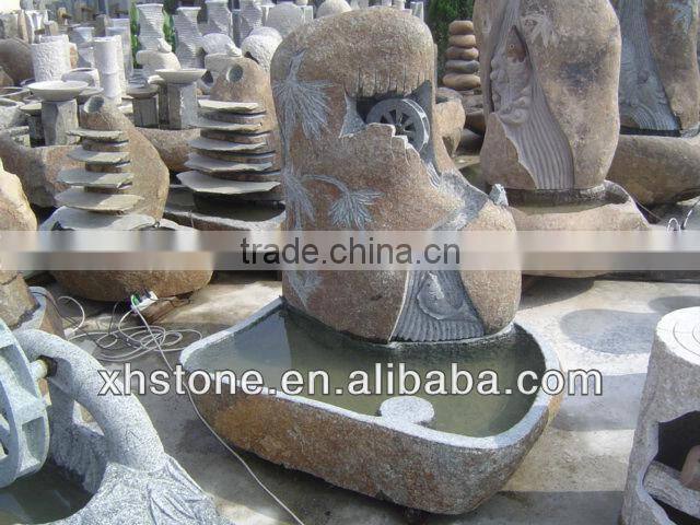 Granite bamboo shaped stone fountain for park decoration