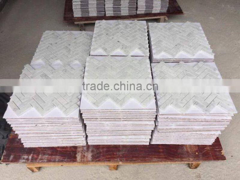 carrara white basket weave mosaic