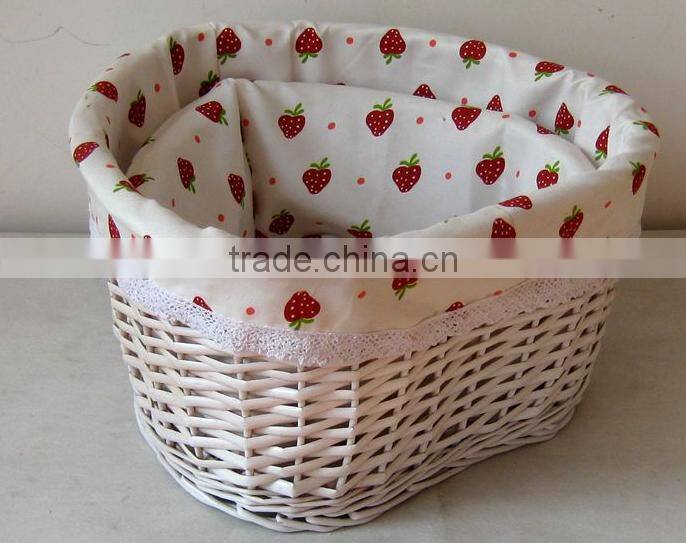 Empty white wicker gift storage basket wicker basket for home kitchen storage