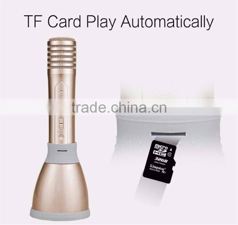 Alibaba wholesale portable Karaoke microphone for Smartphones Bluetooth speaker Portable Wireless Karaoke Microphone