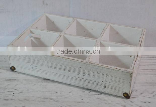 Custom white Metal tray with strip wood base in cheap price