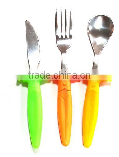 Wholesale Stock Small Order Plastic Handle Knife/Fork/Spoon