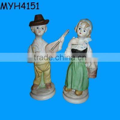 Wedding gift ceramic rabbit with butterfly knot figurine