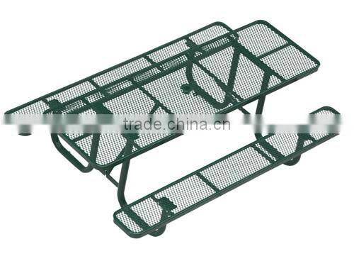 Outdoor camping metal steel picnic table