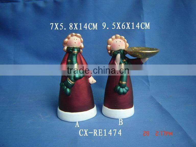 New Ceramic Santa Claus With Led Lights Christmas Decoration