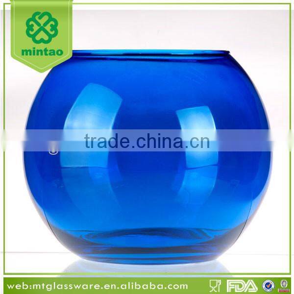 colorful round glass bowl vase/clear glass fish bowl