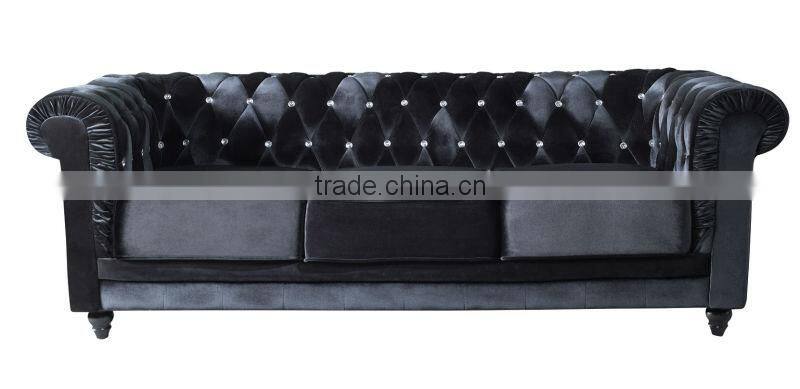 Black fabric button sofa 2015 new design luxury sofa(EOE brand)