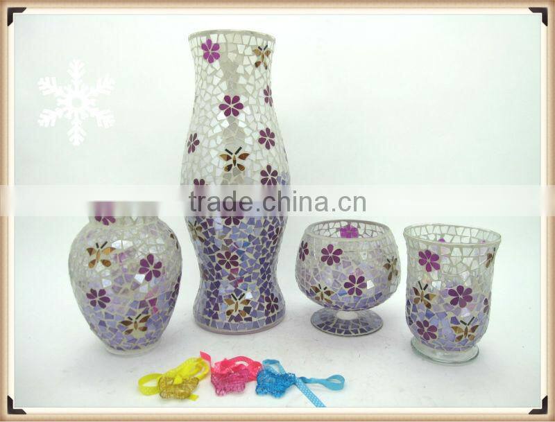 Christmas Decoration Handmade Mosaic Flower Items Glass Giftware