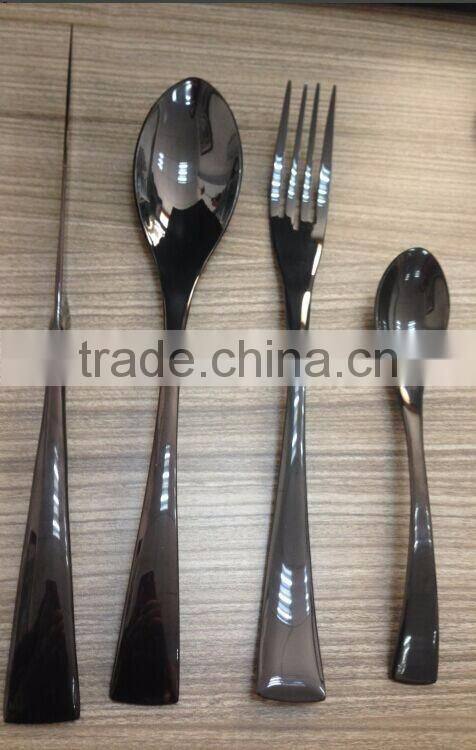 Black gold plated stainless steel cutlery set/flatware set