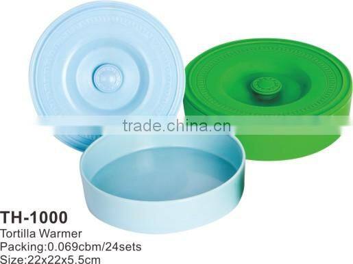 Plastic corn tortilla warmer with lid