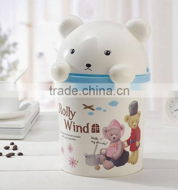 0260 Plastic Kitty Kitchen trash can with lid