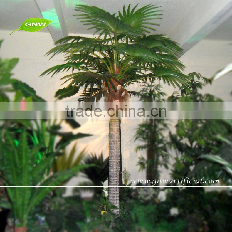 GNW APM037 miniature plastic palm tree can use for home decor on wholesale