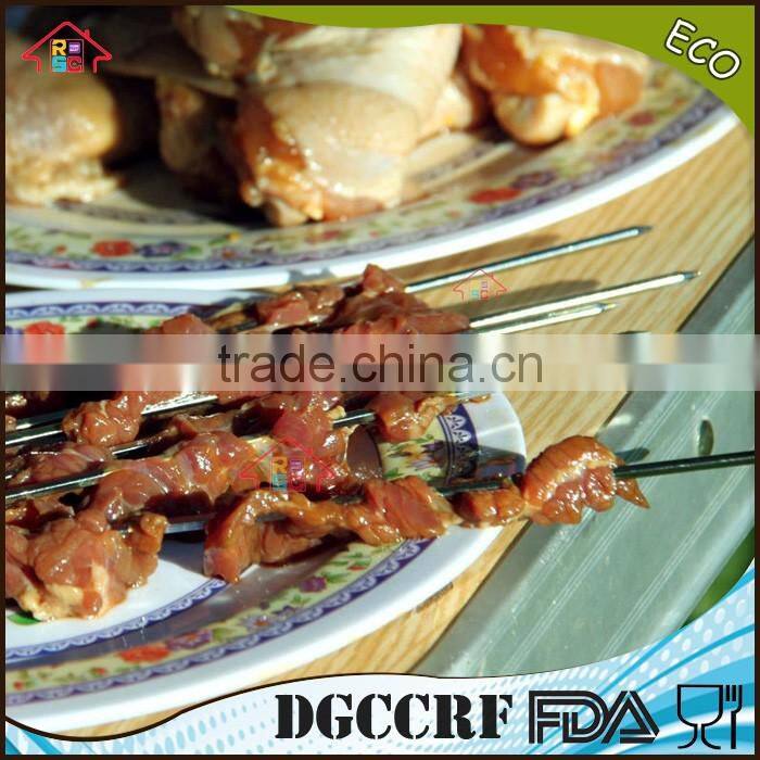 NBRSC Long Flat Metal Chrome Plated BBQ Skewers, Grill / Barbecue Shish Kebab Kabob Skewers