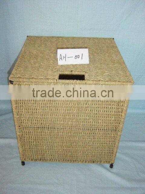 rectangular wicker storage basket for garden