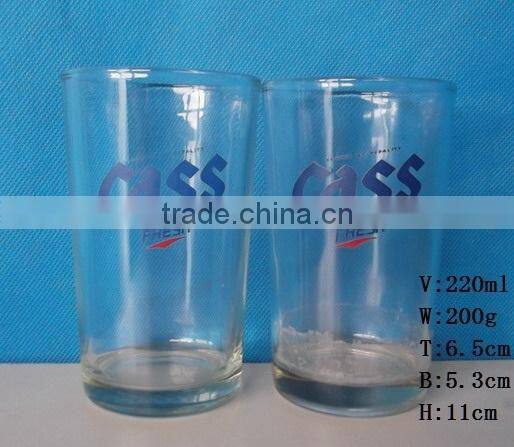 220ml 7oz cheapest beer glass cup with silk screen printing