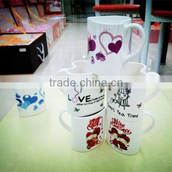 Ceramic Porcelain Couple Mug Cup,Couple Cup with Custom Decal