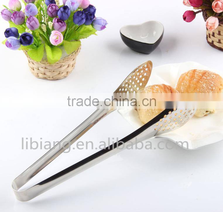 3 sizes stainless steel bread tongs/ bbq food tongs