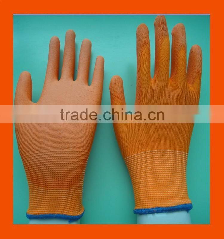 18G Ultra Light Thin Blue PU Palm Coated Warehouse Cashier Work Gloves