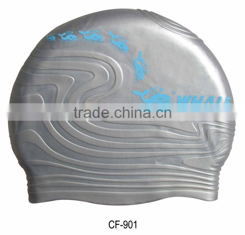 Lycra swimming cap with 100% silicone Sculptural cap(CAP-900)