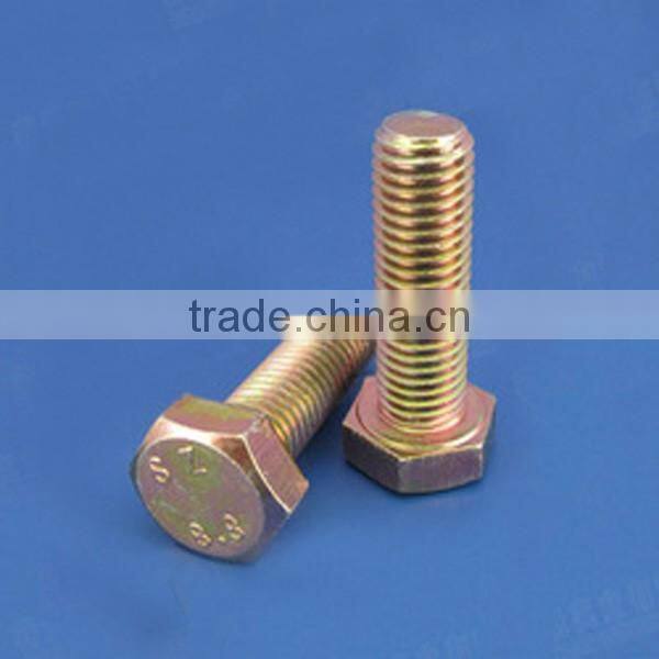 8.8 Grade Yellow Zinc Plated Hex Head Bolt
