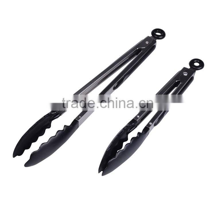 Hot sale factory directly stainless steel led bbq grill clamp light kitchen bread tongs cooking food clip
