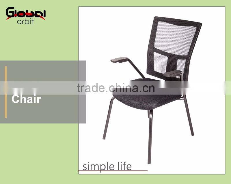 Modern conference chair without wheels, ventilate back waiting room chair