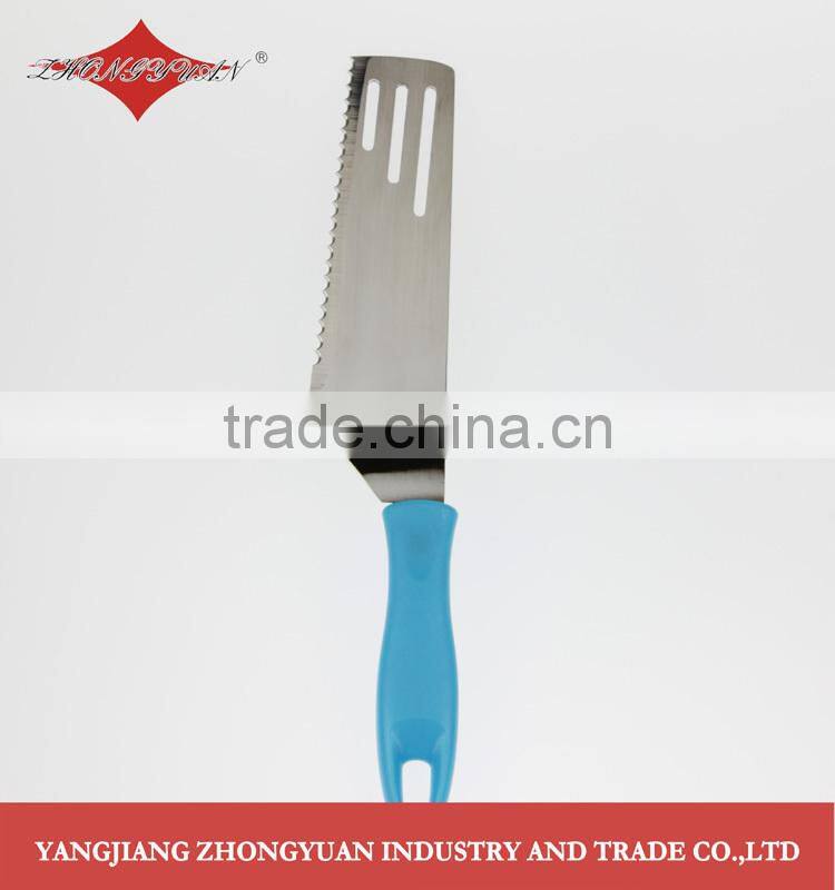 ZY-A2117 Mirror finished stainless steel spatula pizza pasta cutter with plastic hanlde