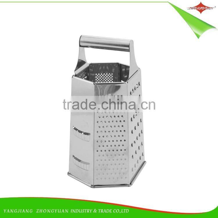 ZY-N5040 kitchen stainless steel multi 6 side cheese carrot grater slicer set with container
