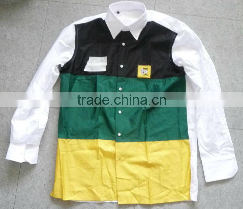 Men's 100% cotton mosaic design shirt with long sleeve casual shirt