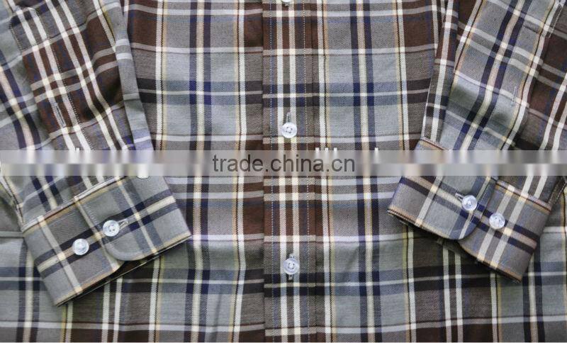 high quality 100%cotton men's long-sleeve checked casual shirts