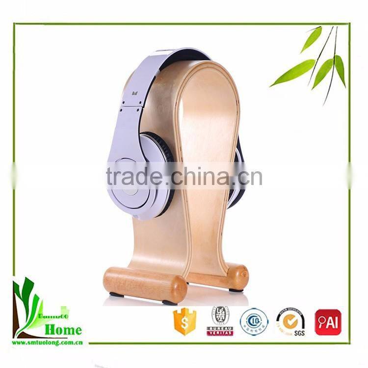 Superior quality cheap natural bamboo stand for headphones